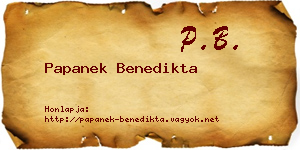 Papanek Benedikta névjegykártya